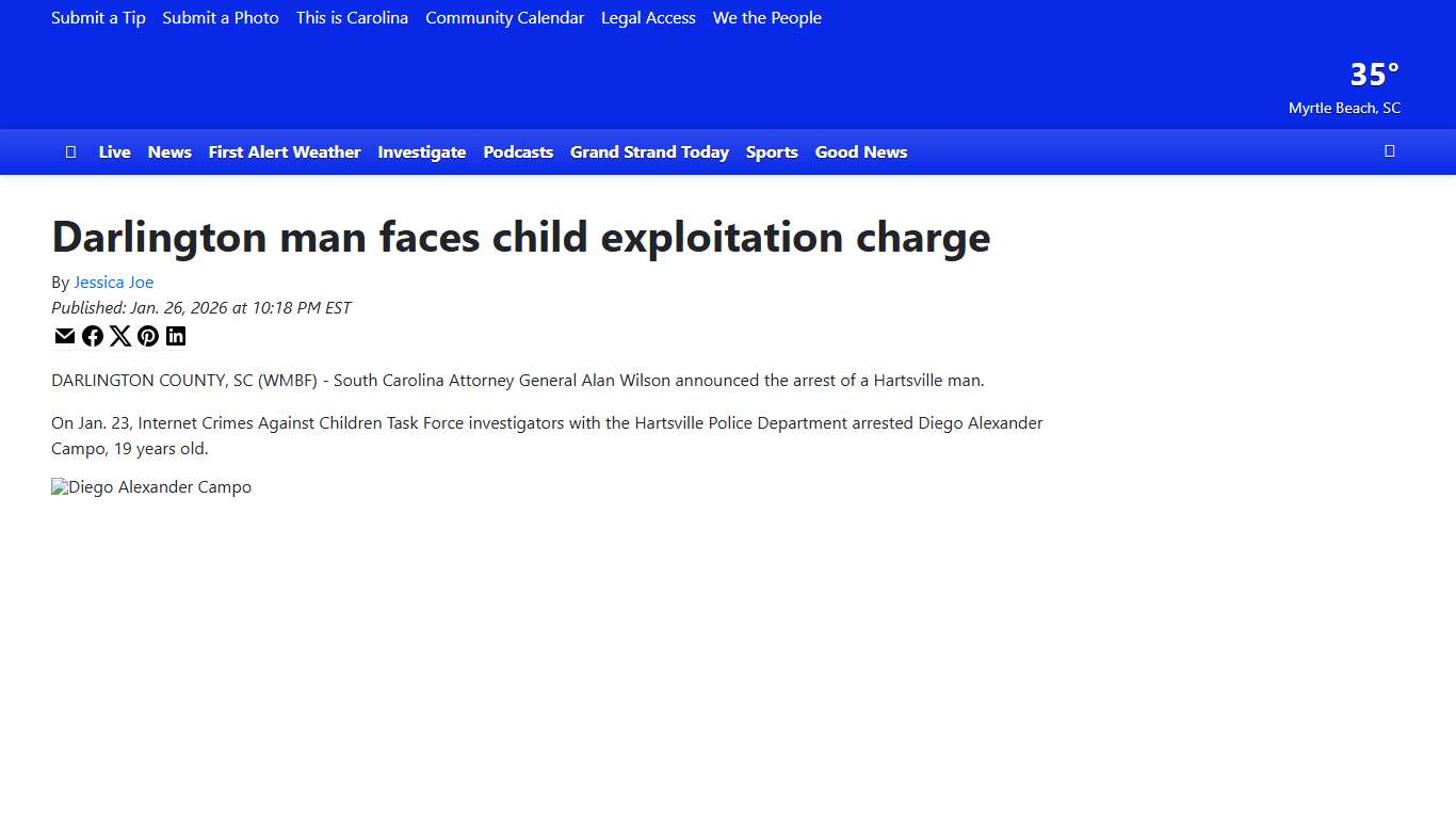 Darlington man faces child exploitation charge